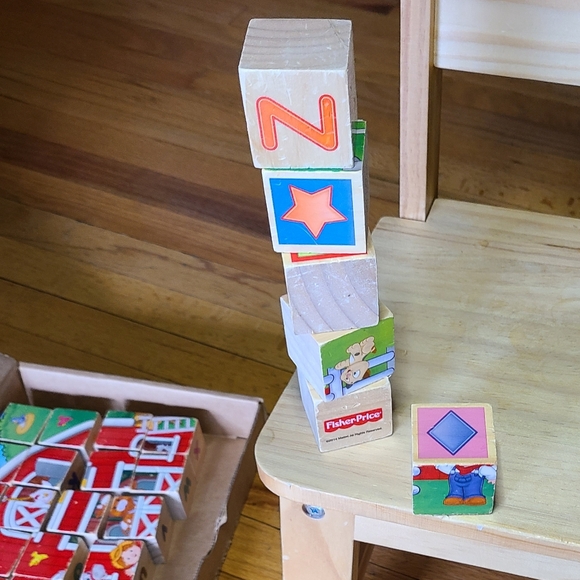 Fisher-Price Little People ABC Puzzle Wood Block Set - Picture 2 of 10